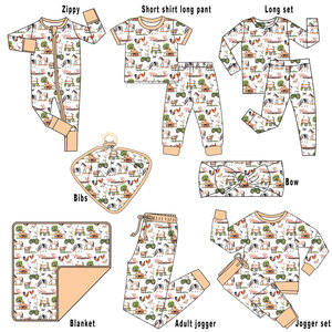 Pijamas de Bambú con Estampado Personalizado al por Mayor, Mameluco de Algodón Orgánico con Cierre para Bebés, Pijamas para Niños y Niñas, Ropa de Bambú para Bebés - Product Image 4