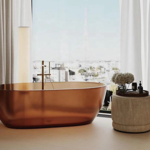 <span class=keywords><strong>Ambra</strong></span> colore poliestere trasparente vasca da bagno in resina pura colata ammollo vasca da bagno in resina trasparente trasparente trasparente vasca da bagno solida superficie trasparente - Product Image 2