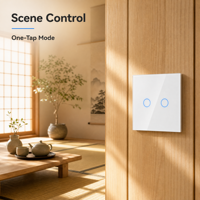 Interrupteur tactile intelligent WiFi Bingoelec type 86 Tuya, contrôle à distance par application, 1/2/3/4 voies, panneau en verre pour usage domestique