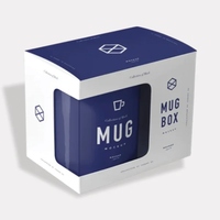 Boîte d'expédition ondulée noire personnalisée pour tasses à café Enveloppe en carton à emporter avec gaufrage et stratification mate pour cadeaux
