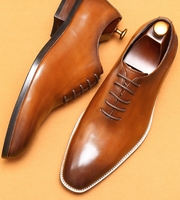 Chaussures Oxford pour hommes faites à la main, en cuir de vachette de qualité supérieure, antidérapantes et anti-odeurs, chaussures de bureau, de mariage et de cérémonie