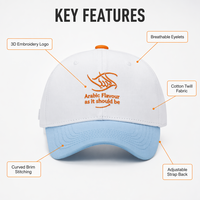 Casquette de baseball en sergé personnalisée blanche de luxe brodée en 3D, réglable, unisexe, vente en gros, OEM