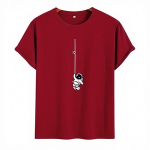 เสื้อยืดคอกลมแขนสั้นผู้ชายผ้าฝ้าย 100% พิมพ์ลายกราฟิกนักบินอวกาศทรงหลวมสไตล์ลำลองสตรีทแวร์ - Product Image 3