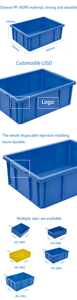 Bac de stockage industriel en plastique, boîte solide empilable et emboîtable, diverses tailles et couleurs, <span class=keywords><strong>prix</strong></span> direct usine, faible MOQ - Product Image 6