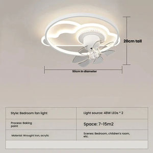 Lámpara <span class=keywords><strong>de</strong></span> Techo Moderna con Ventilador LED, Control Remoto, Regulable, Protección Ocular, Alto CRI 97, Motor <span class=keywords><strong>de</strong></span> CA <span class=keywords><strong>de</strong></span> 6 Velocidades, Funcionamiento Silencioso - Product Image 3