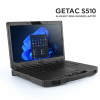 Nouvel ordinateur portable semi-robuste Getac S510 compatible IA, processeur Intel Core Ultra 5, écran FHD de 15,6 pouces, clavier anglais, SSD, Windows 11 Pro