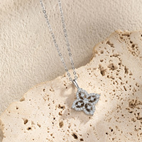 Collier pendentif trèfle à quatre feuilles ajouré Mylove en argent sterling S925, zircon personnalisé, nouveau, étincelant, plaqué rhodium, micro-pavé CZ