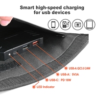 SUNSUN Panneau Solaire Portable Pliable Mini 60W Six Cellules QC3.0 USB 5V/9V/12V/15V/18V ETFE Étanche pour Camping et Randonnée en Extérieur