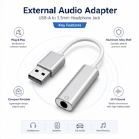 Adaptateur universel USB vers prise jack 3,5 mm, son haute fidélité, carte son externe pour casque, microphone, MacBook, Windows, Linux