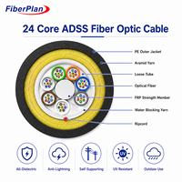 Kabel Serat Optik FiberPlan ADSS 48/96 Lubang G652D Double Cover 150-250m Self-Supporting untuk Jaringan Trunk ISP Amerika Selatan