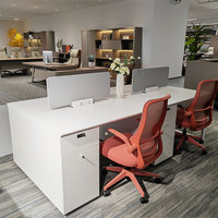 Mobilier de bureau moderne blanc 2-8 places bureau poste de travail bureau dans bureau