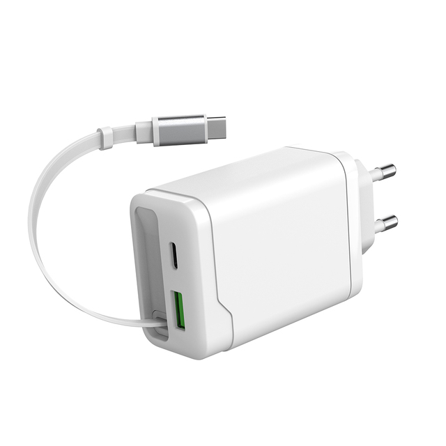 New Arrival Retractable 65W GaN Charger PD PPS Type-C Fast Charger Usb C Cable for iPhone Portable Universal Charger
