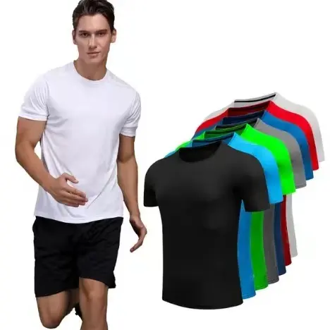 Magliette a sublimazione tinta unita Dry-Fit magliette sportive vuote maglietta 100 poliestere magliette da corsa all'ingrosso magliette con stampa personalizzata