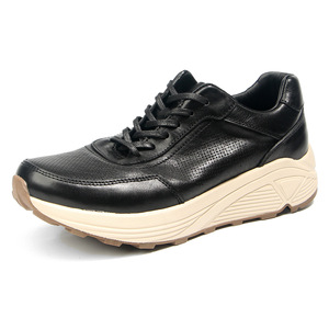 Dad Shoes Men Leather Perforated Breathable Lace Up <b>Round</b> <b>Toe</b> Casual Low <b>Heel</b> Sporty Style Brown - Product Image 3