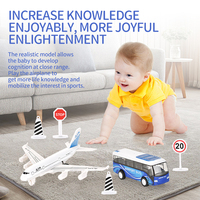 Avion miniature en métal avec bus pour enfants, jouet de véhicule en métal, modèle d'avion, jouet d'avion