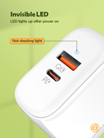 LDNIO A2526C Chargeur de téléphone portable personnalisé PD QC4.0 Adaptateur de chargeur mural double USB US EU UK Plug Charging