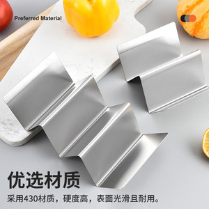 Taco Holder Stainless Steel W Shape Reusable For Picnic Food Serving - Product Image 3