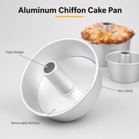 Moule à gâteau rond en alliage d'aluminium de 8 pouces, antiadhésif, avec fond amovible, de haute qualité, avec outils pour gâteau cheminée