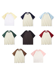 T-shirts pour hommes de haute qualité avec logo personnalisé, 100% coton, tricotés, manches raglan, design uni, coupe ample, vente en gros - Product Image 4