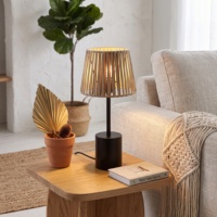 Lampe de table de style nordique, abat-jour en corde de coton tissé à la main, lampe de chevet pour chambre à coucher et chambre d'hôtes, fournie par l'usine