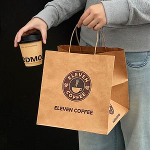 Bolsa de Papel Kraft Marrón con Asas para Comida para Llevar, Personalizada con su Propio Logotipo, para Restaurantes y Servicios de Catering - Product Image 3