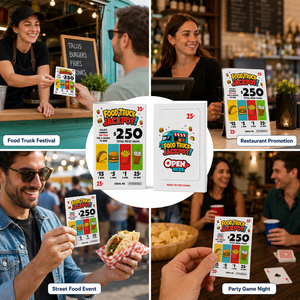 Custom Logo Hamburger Pull Tab Cards Secure Data Break Open Tickets with Custom Gameplay for Restaurant Promotions - Product Image 4