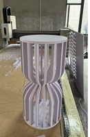 Décoration de Mariage en PVC Découpée à la Machine, Creuse, Ronde, pour Socle de Gâteau, Table à Desserts ou Support de Fleurs