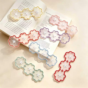 Marque-pages brodés floraux en organza 13,5 x 5 cm pour la lecture, cadeau, applique décorative pour vêtements - Product Image 1