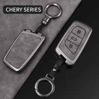 Vente en gros de couvre-clés de voiture en cuir en alliage de zinc de haute qualité personnalisés protection au design de luxe de style simple pour couvre-clés Chery