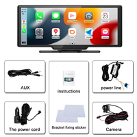 Moniteur pour voiture HD double BT stéréo autoradio Dash Cam 10.26 pouces sans fil Carplay et système audio à écran tactile automatique Android