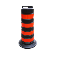 Cônes de route en PVC souple réfléchissant Flexible de 70 cm Orange pour la sécurité routière