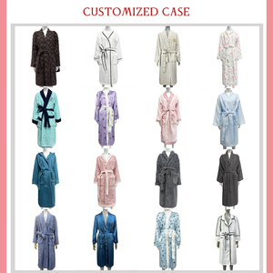 Hotel Customized Size Logo Bathrobe Velour Terry 100% Cotton <strong>Waffle</strong> Bath <strong>Robe</strong> - Product Image 3
