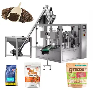 Machine à emballer de sac de sucre de bonbons gommeux au chocolat Machines d'emballage de sac préfabriqué de collation soufflée Emballeur de sac préfabriqué rotatif automatique