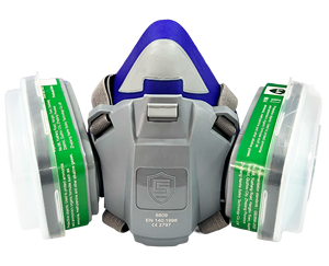 CE Approved Half <b>Face</b> Respirator Dustproof Lightweight Reusable Washable Dual Acid Gas Filter Cartridge Anti-Fog Silicone Mask - Product Image 1