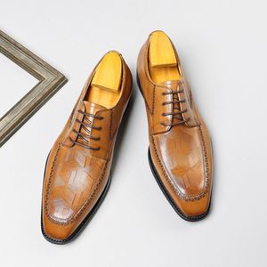 Zapatos de Negocios Puntiagudos de Cuero Vacuno para Caballero, Modernos, Casuales, con Cordones, Impermeables, Transpirables, Antideslizantes, para Otoño - Product Image 4