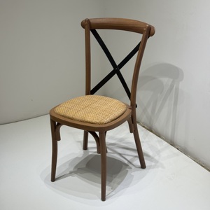 <span class=keywords><strong>Sedia</strong></span> Cross Back in Metallo e Acciaio di Alta Qualità, Impilabile, con Cuscino in Rattan, <span class=keywords><strong>per</strong></span> Matrimoni e Feste, Vendita all'Ingrosso - Product Image 1