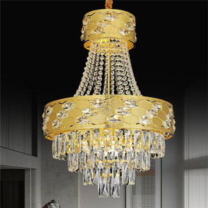 Lustre Moderne de Luxe en Cristal Doré, Cadre en Cristal Incrusté Nid d'Abeille, Décoration en Chaîne de Cristaux pour Salle de Réception, Salle à Manger, Hôtel - Product Image 5