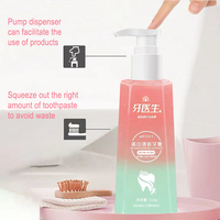 Bouteille à pompe blanchissante à saveur de pêche et de menthe, Soda de cuisson à deux couches, dentifrice liquide anti-taches, approvisionnement d'usine OEM/ODM