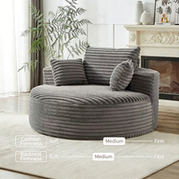 Fauteuil de salon moderne compressé sous vide pour une personne, siège de canapé en velours côtelé pour chambre à coucher, fauteuil rond paresseux, canapé-lit pliant