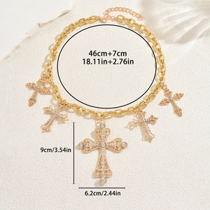 2026 New Exquisite Niche Design Gold Plated <b>Cross</b> Necklace Light Luxury Style Women's Pendant Necklaces Fashionable Jewelry - Product Image 5