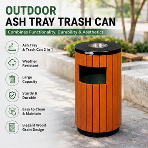Poubelles extérieures en composite pour l'aménagement urbain, poubelles circulaires pour parcs, bacs de recyclage extérieurs, poubelles municipales pour l'architecture urbaine - Product Image 3