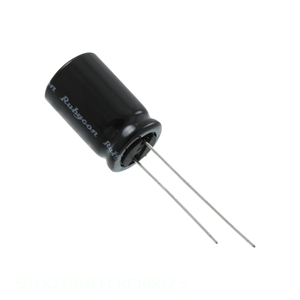 Condensateur canal fabricant 220 µF traversant, en aluminium, 220 µF 20 % 50 V RADIAL TH 50YK220MEFCKC10X12.5 - Product Image 1