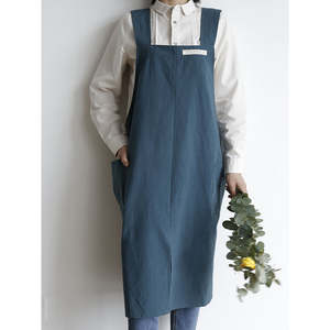 Tablier de cuisine vierge en coton lavé 100% avec logo personnalisé imprimé en gros - Product Image 5