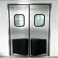 Porte battante en acier inoxydable résistante à la corrosion et à l'humidité, double porte pour usine chimique et atelier