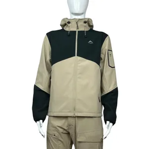 남성용 맞춤형 집업 롱 겨울 재킷 스탠드 칼라 지퍼 클로저가있는 OEM 소프트 쉘 재킷