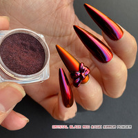 Nuopbqan — poudre acrylique pour ongles, poudre chromé, cristal, rouge, noir, miroir magique, dégradé, 0.3g
