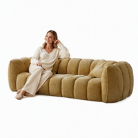 Zenmoon Bestseller Chenille 32D Compression Sponge Pumpkin Sofa Frameless Modern Minimalist One Seat Customizable for Small