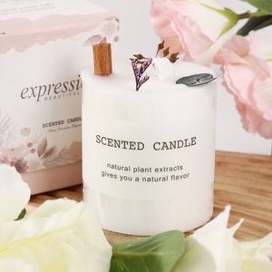 Bougie parfumée aux fleurs séchées naturelles, bougie en cire de soja aromathérapeutique avec tranches de cannelle et d'<span class=keywords><strong>orange</strong></span> pour la décoration de la maison et la relaxation - Product Image 5