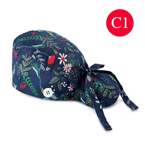 Bonnets chirurgicaux professionnels doublés satin avec boutons, imprimés motifs de dessins animés, pour infirmières et médecins, respirants - Product Image 2
