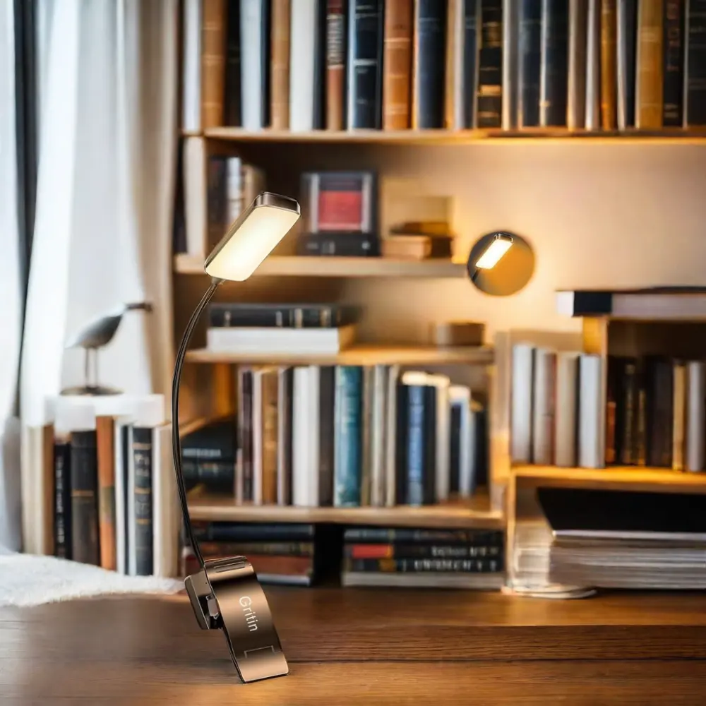 Lampe de livre rechargeable à LED portable, réglage à trois vitesses, plus adaptée à vos habitudes de lecture